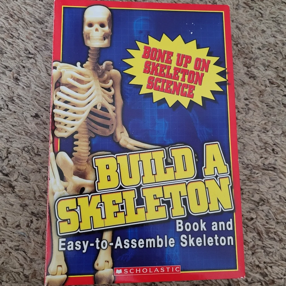 💥3/$24 NIB Scholastic Build a Skeleton Book‎ with Miniature Skeleton